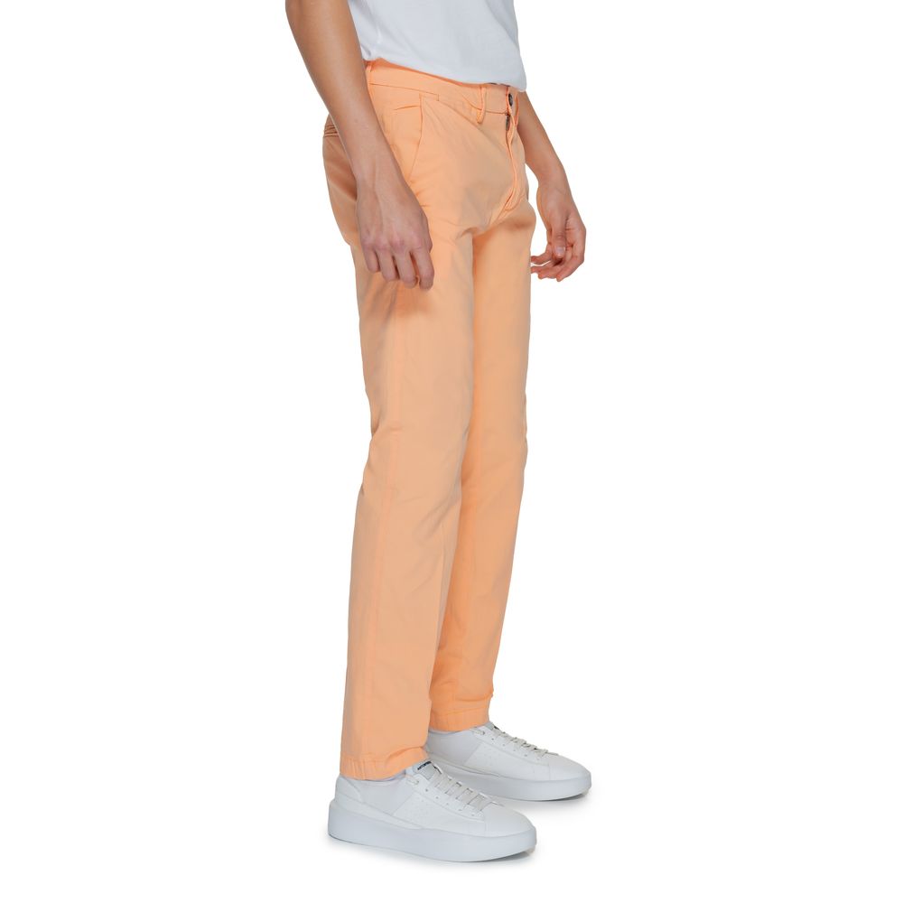 Borghese Orange Cotton Chino Pants - ClickThatClicks 