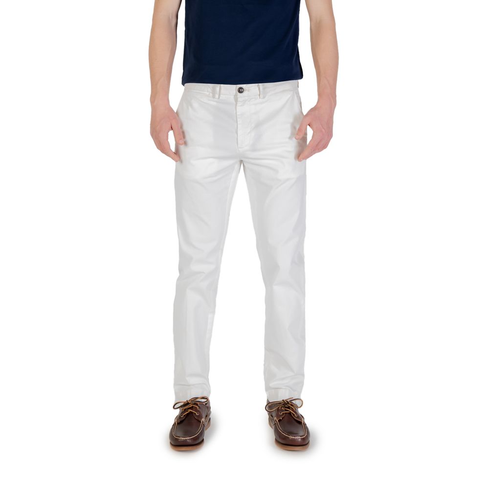 Borghese White Cotton Skinny Pants - ClickThatClicks 