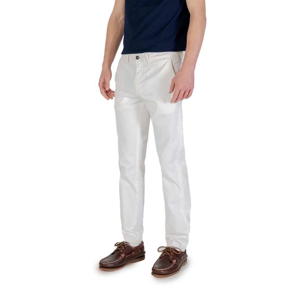 Borghese White Cotton Skinny Pants - ClickThatClicks 