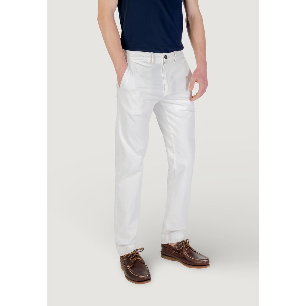 Borghese White Cotton Skinny Pants - ClickThatClicks 