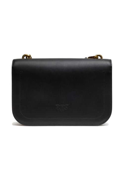 PINKO Black Leather Love Bell Classic Shoulder Bag - ClickThatClicks 