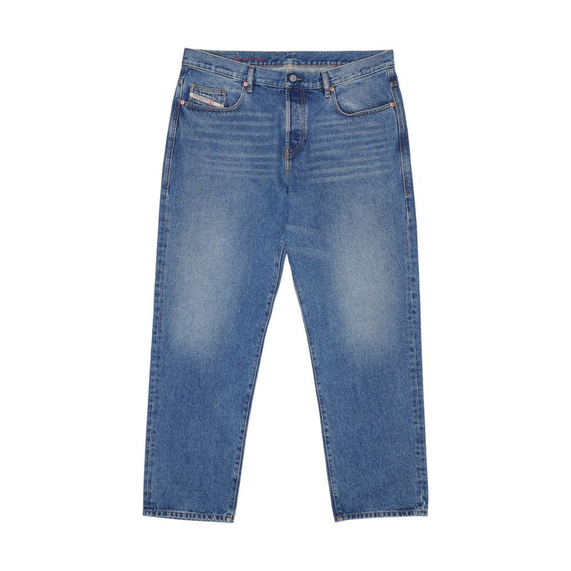 Diesel Blue Cotton Relaxed Fit Jean