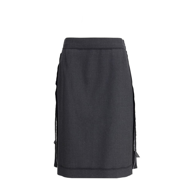 Margiela Black Polyester Midi Skirt