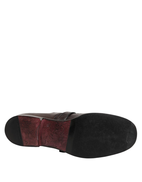 Dolce & Gabbana Brown Leather Monk Strap Formal Derby Shoes - ClickThatClicks 