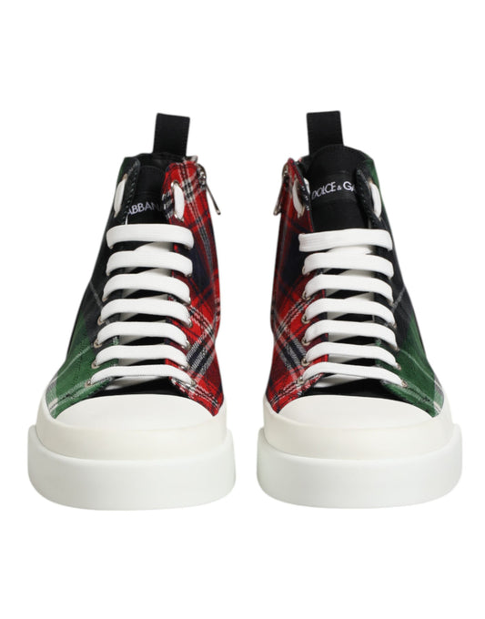 Dolce & Gabbana Multicolor Cotton High Top Men Sneakers Shoes - ClickThatClicks 