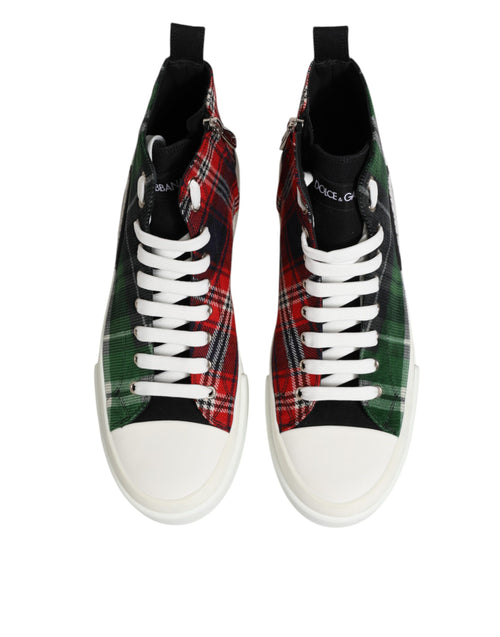 Dolce & Gabbana Multicolor Cotton High Top Men Sneakers Shoes - ClickThatClicks 