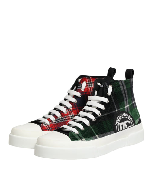Dolce & Gabbana Multicolor Cotton High Top Men Sneakers Shoes - ClickThatClicks 