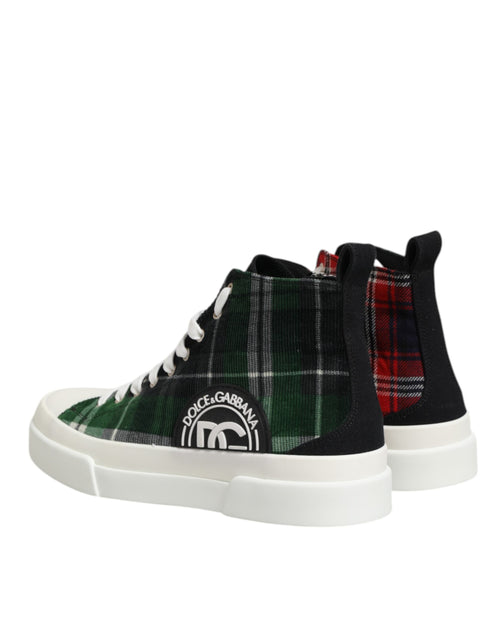 Dolce & Gabbana Multicolor Cotton High Top Men Sneakers Shoes - ClickThatClicks 