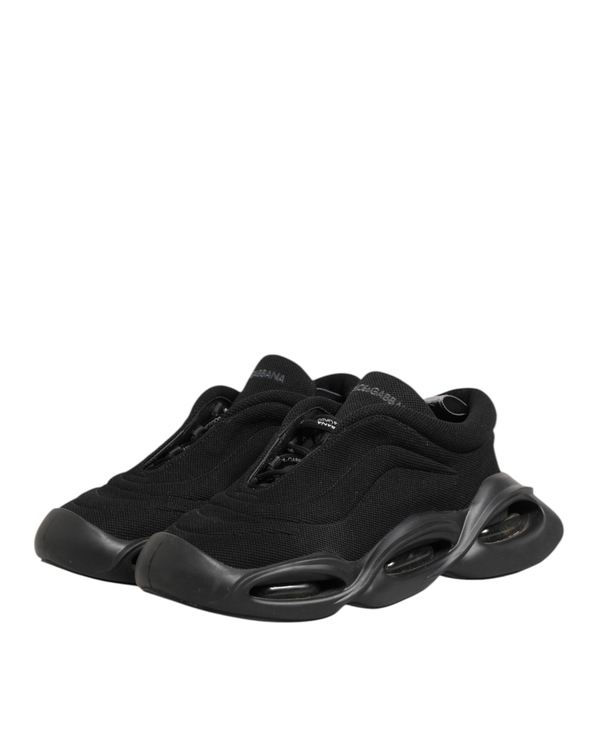 Dolce & Gabbana Black Lace Up Wave Low Top Men Sneaker Shoes - ClickThatClicks 