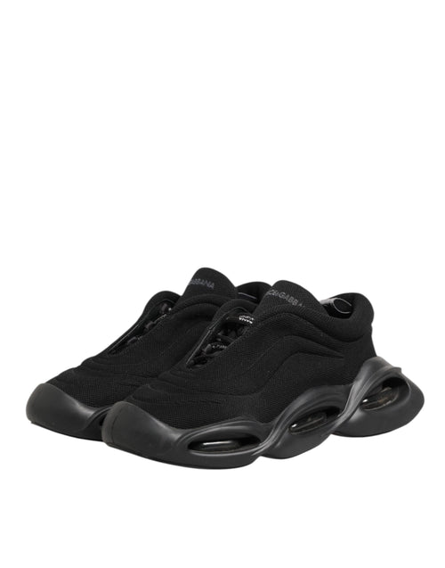 Dolce & Gabbana Black Lace Up Wave Low Top Men Sneaker Shoes - ClickThatClicks 