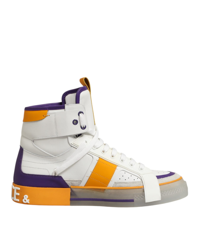 Dolce & Gabbana Multicolor Leather High Top Men Sneakers Shoes