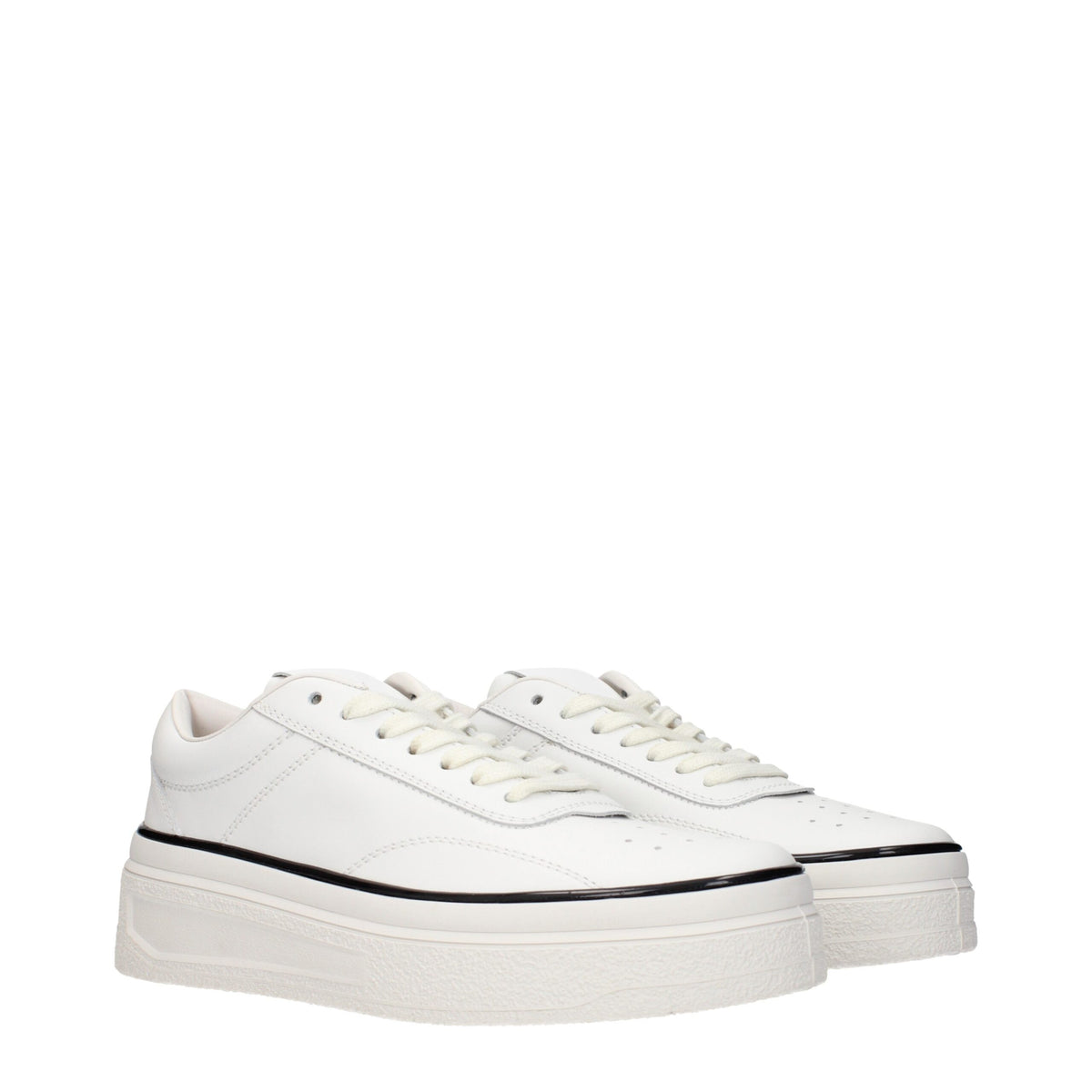 Jil Sander White Leather Low Top Sneakers