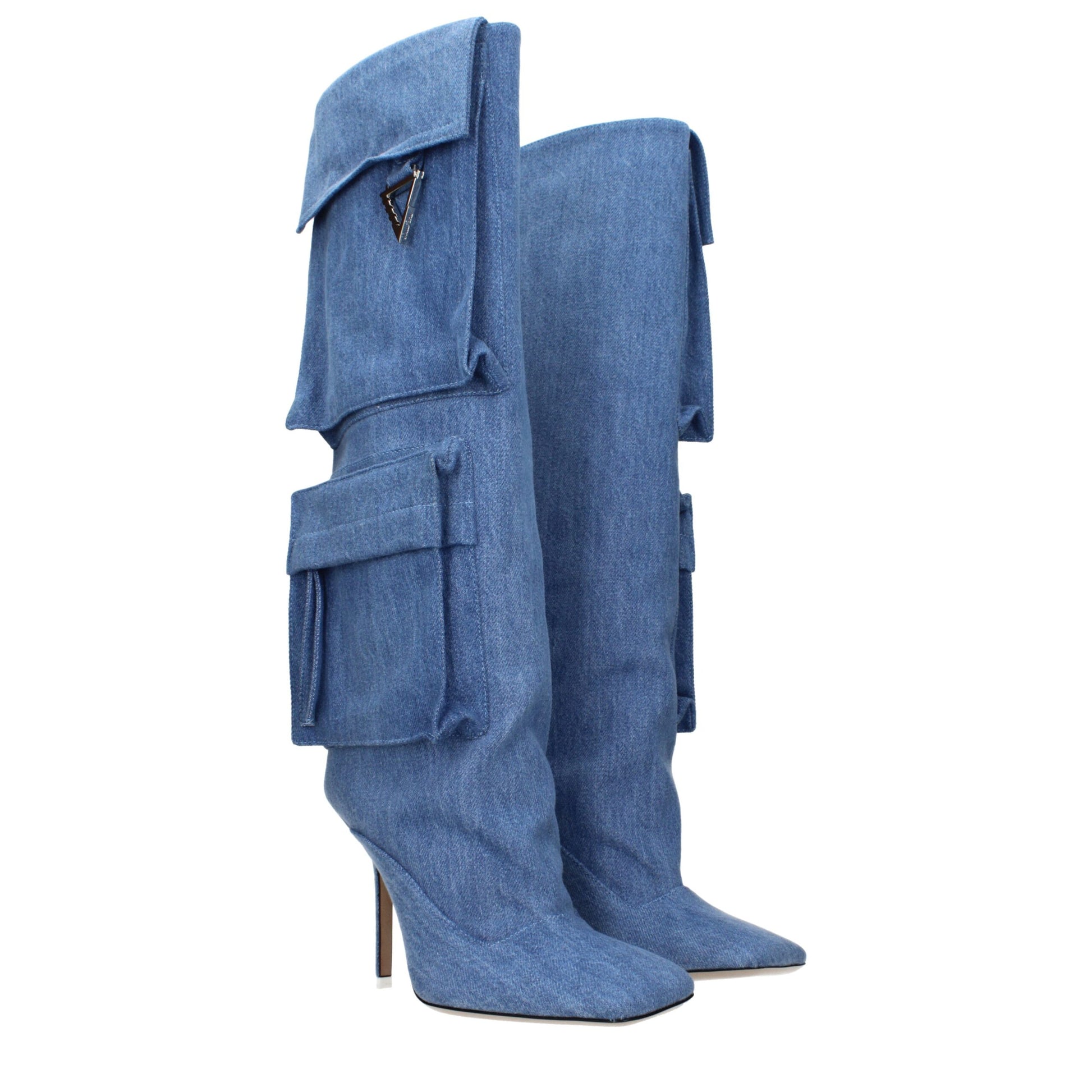 The Attico Light Blue Fabric Boots - ClickThatClicks 