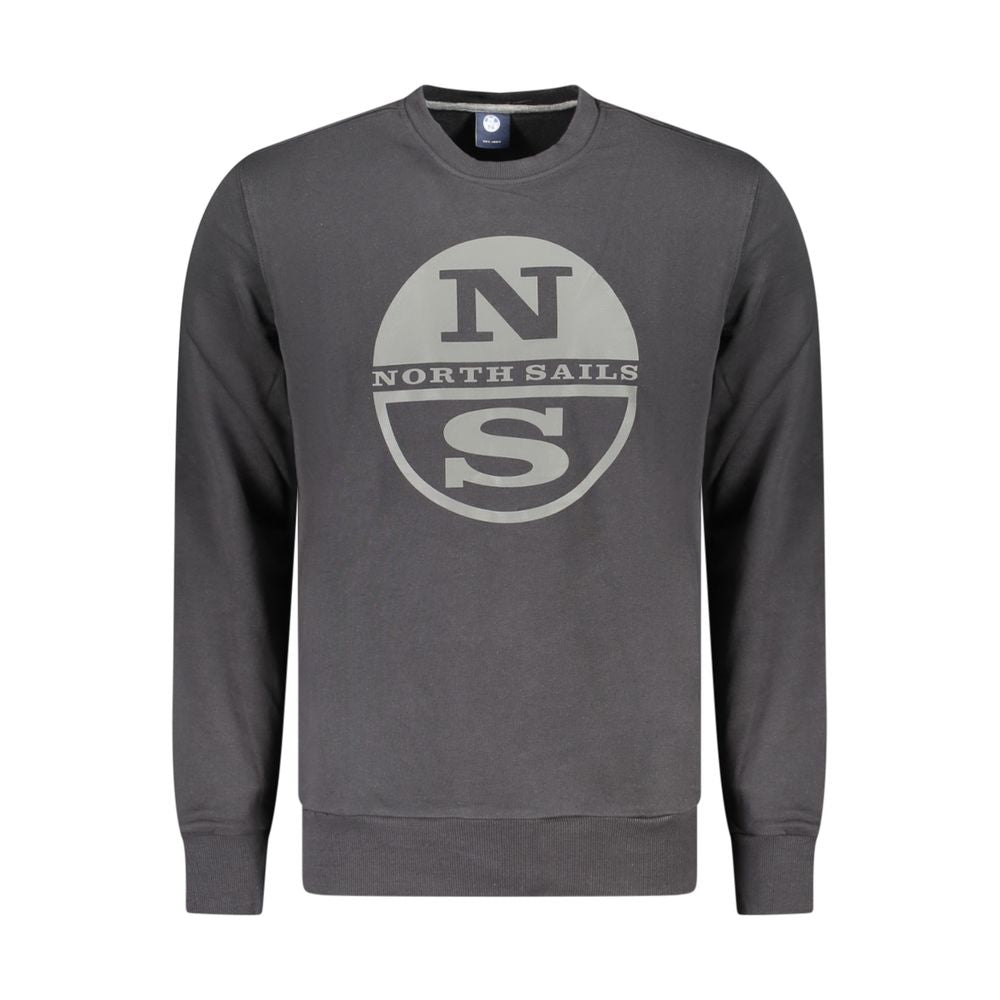 North Sails Black Cotton Men Sweatshirt - ClickThatClicks 