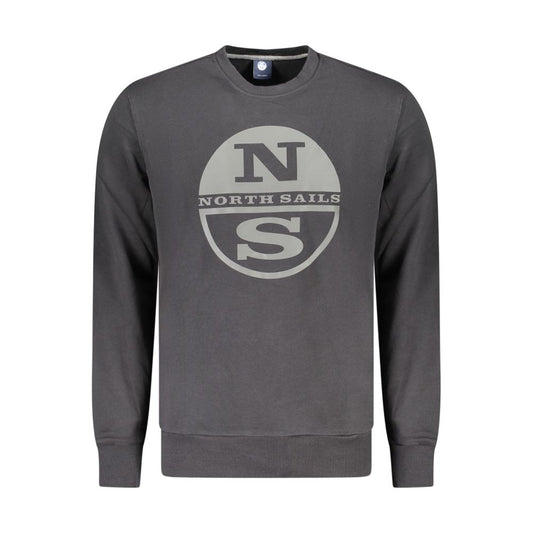 North Sails Black Cotton Men Sweatshirt - ClickThatClicks 