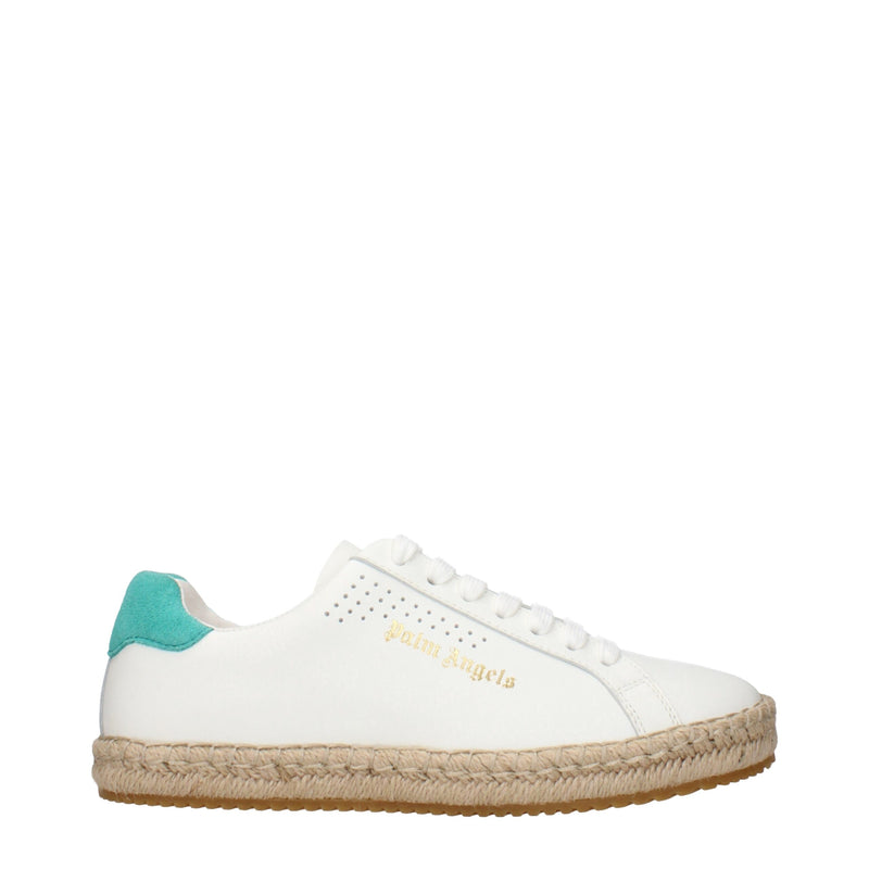 Palm Angels White Leather Low Tops