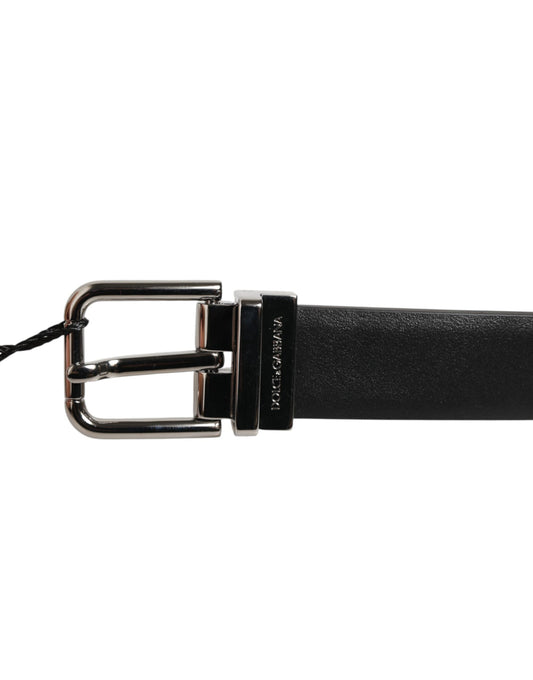 Dolce & Gabbana Black Leather Studded Silver-Tone Buckle Belt - ClickThatClicks 
