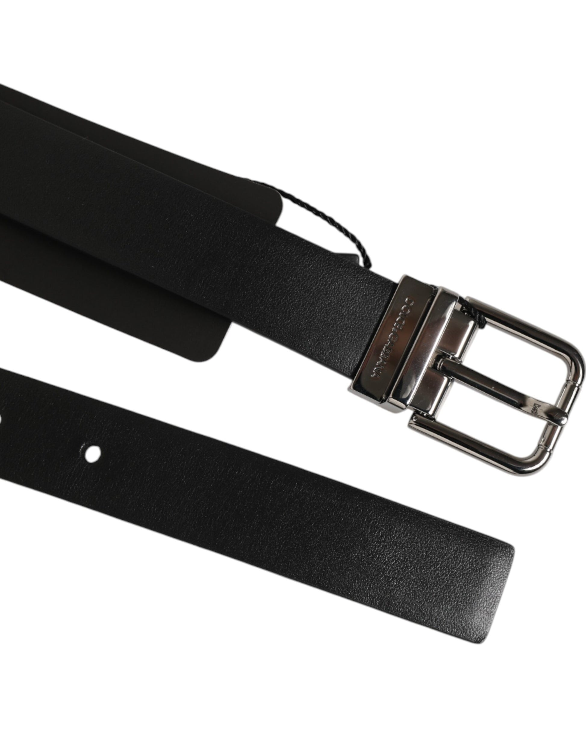 Dolce & Gabbana Black Leather Studded Silver-Tone Buckle Belt - ClickThatClicks 