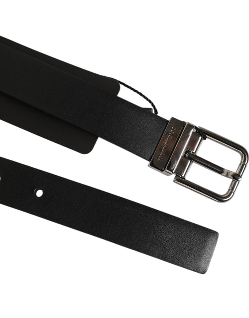 Dolce & Gabbana Black Leather Studded Silver-Tone Buckle Belt - ClickThatClicks 