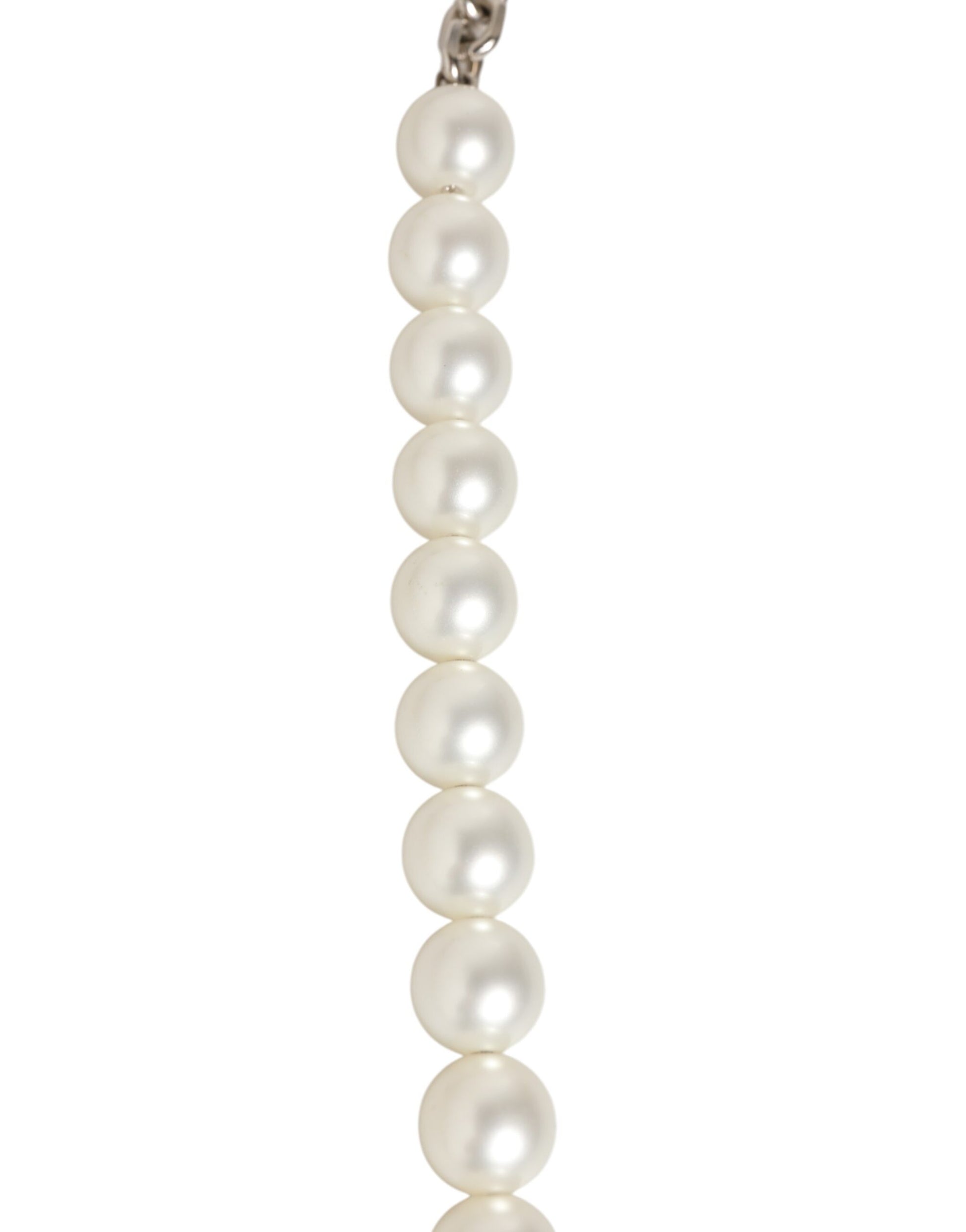 Dolce & Gabbana Black Leather Pearl Chain Bag Accessory Shoulder Strap - ClickThatClicks 