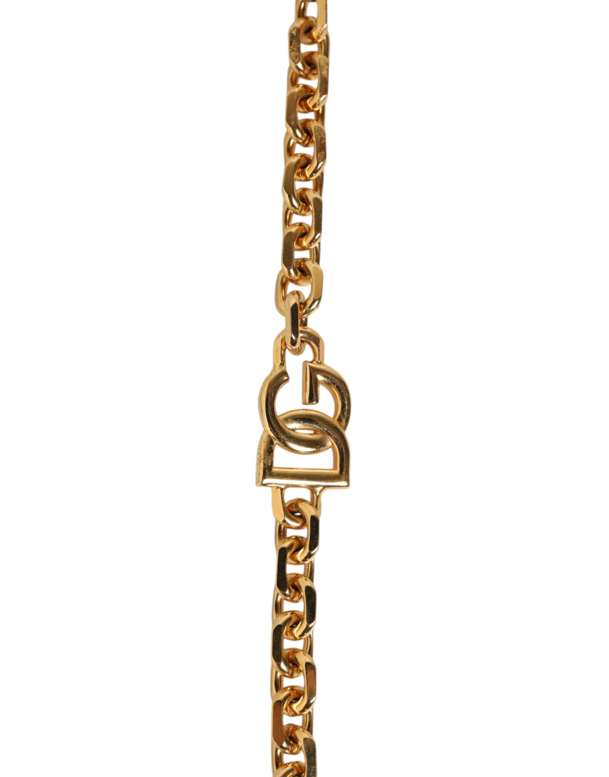 Dolce & Gabbana Black Leather Gold Chain Bag Accessory Shoulder Strap - ClickThatClicks 