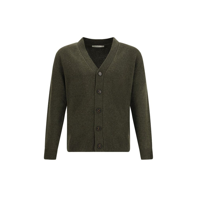 Brooksfield Green Fleece Wool Cardigan