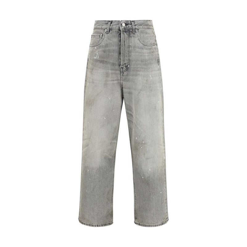 Haikure Gray Cotton Straight-Leg Jeans