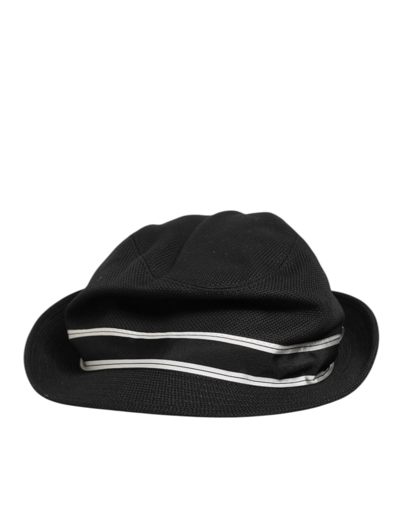 Dolce & Gabbana Black Cotton Polka Dot Lining Fedora Men Hat