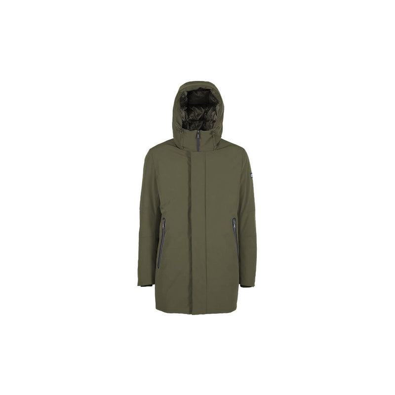 Yes Zee Green Nylon Jackets & Coat