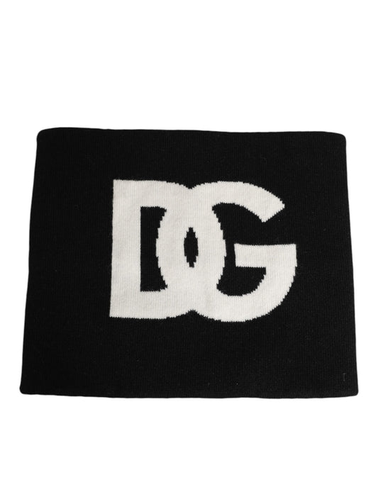 Dolce & Gabbana Black D&G Logo Cashmere Knitted Men One Size Scarf - ClickThatClicks 