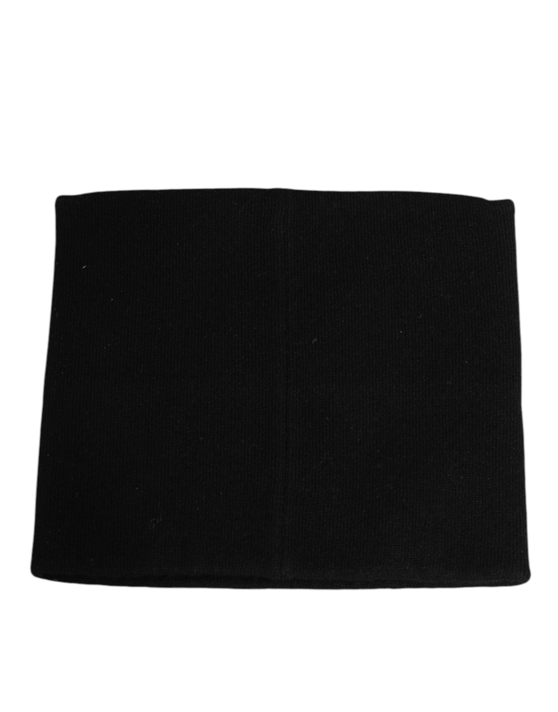 Dolce & Gabbana Black D&G Logo Cashmere Knitted Men One Size Scarf - ClickThatClicks 