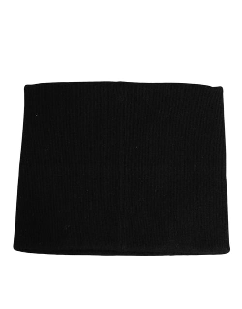 Dolce & Gabbana Black D&G Logo Cashmere Knitted Men One Size Scarf - ClickThatClicks 