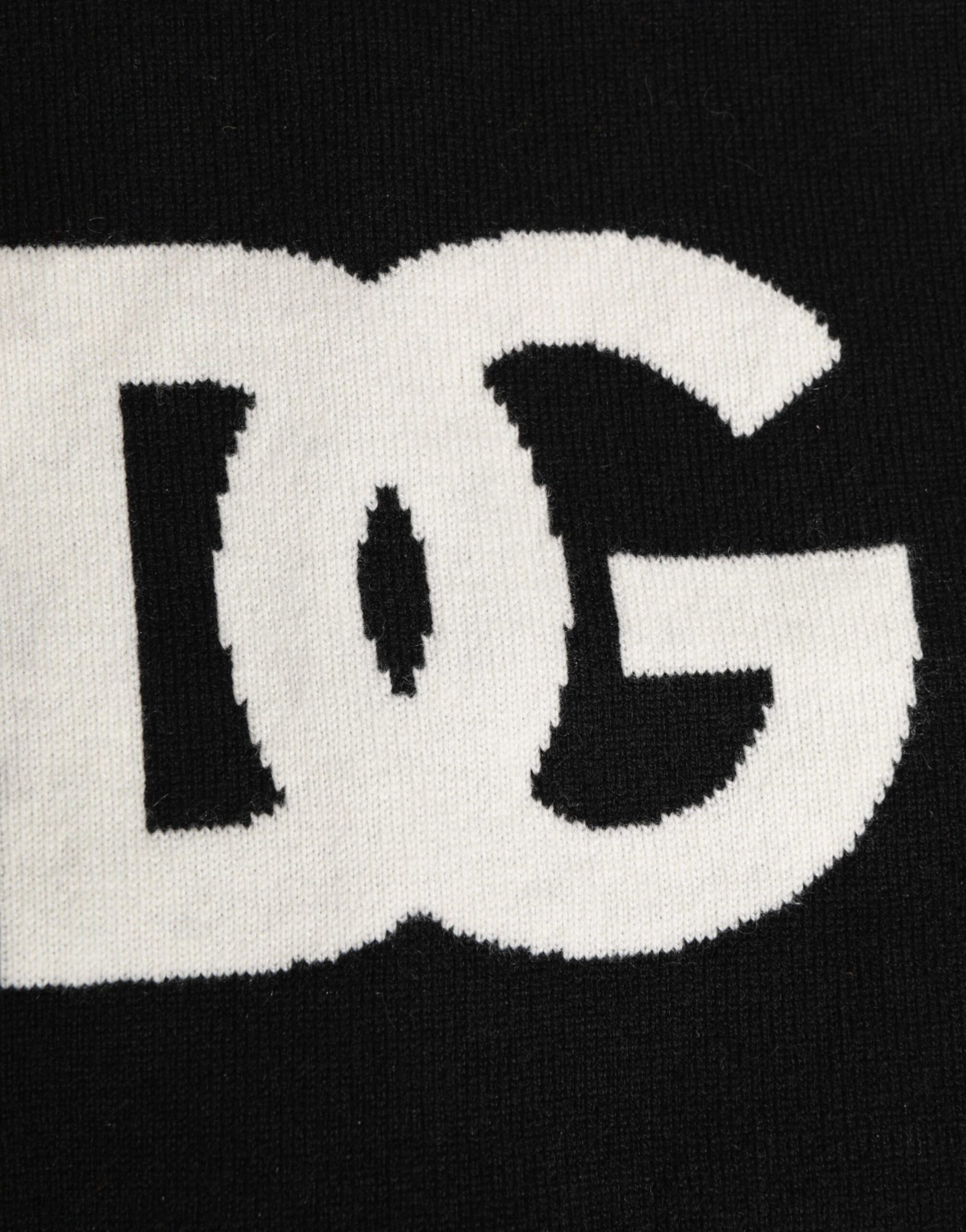 Dolce & Gabbana Black D&G Logo Cashmere Knitted Men One Size Scarf - ClickThatClicks 