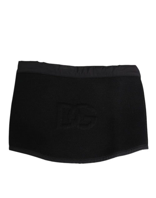 Dolce & Gabbana Black Lace Stole Knitted DG Logo Men One Size  Scarf - ClickThatClicks 