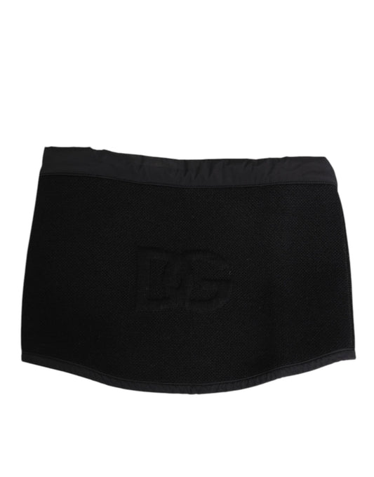 Dolce & Gabbana Black Lace Stole Knitted DG Logo Men One Size  Scarf - ClickThatClicks 