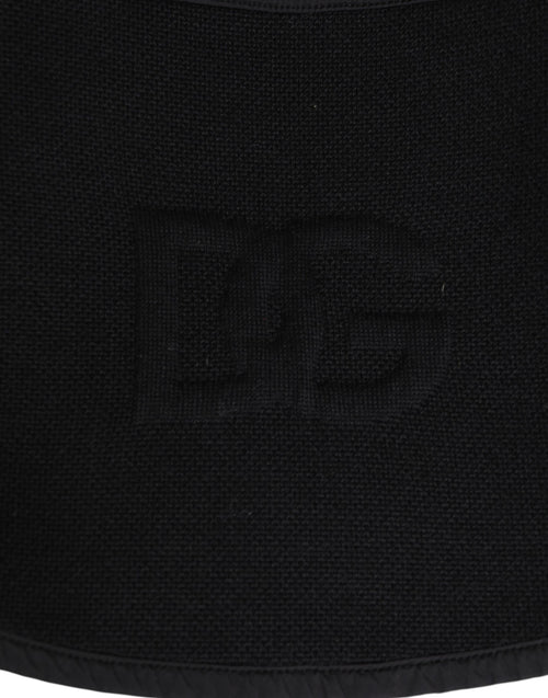 Dolce & Gabbana Black Lace Stole Knitted DG Logo Men One Size  Scarf - ClickThatClicks 