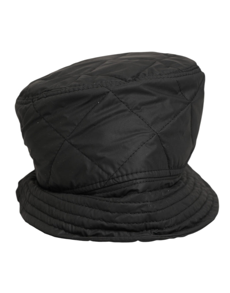 Dolce & Gabbana Black Nylon Quilted Bucket Men Capello Hat