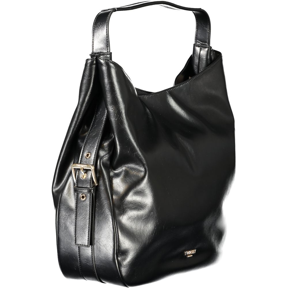 Twinset Black Polyurethane Women Hobo Bag - ClickThatClicks 