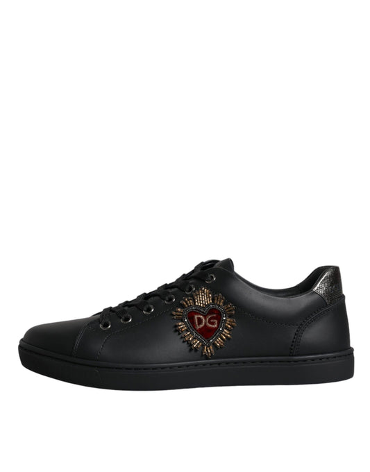 Dolce & Gabbana Black London Sacred Heart Men Sneakers Shoes - ClickThatClicks 