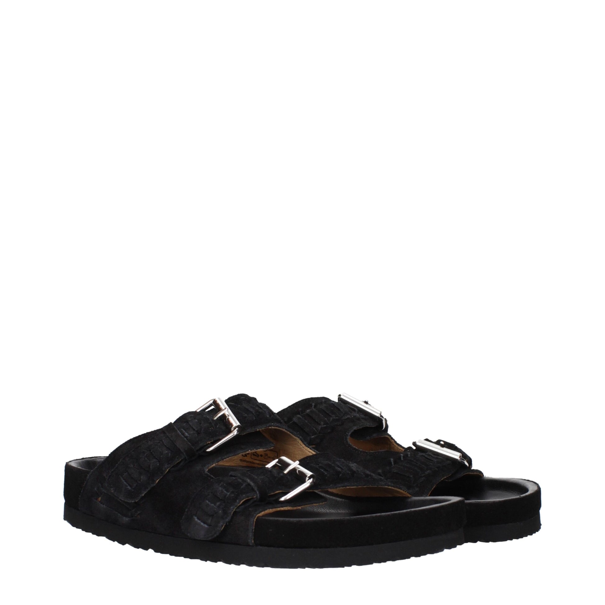 Isabel Marant Black Leather Slippers - ClickThatClicks 