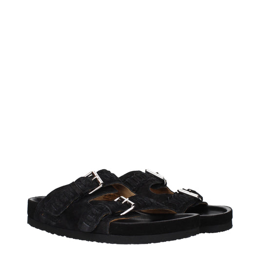 Isabel Marant Black Leather Slippers - ClickThatClicks 