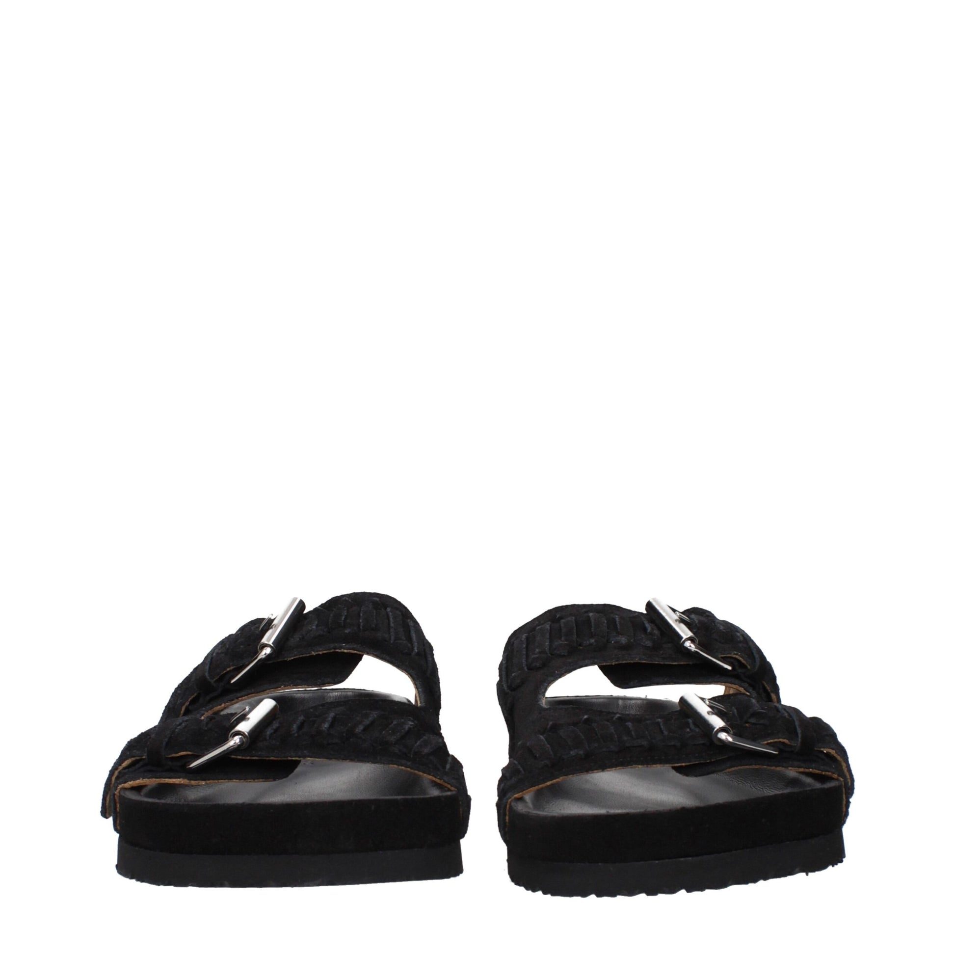 Isabel Marant Black Leather Slippers - ClickThatClicks 