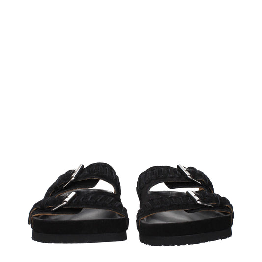 Isabel Marant Black Leather Slippers - ClickThatClicks 