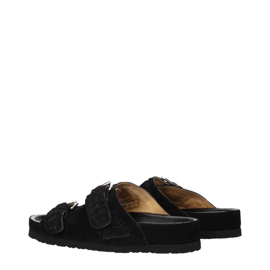 Isabel Marant Black Leather Slippers - ClickThatClicks 