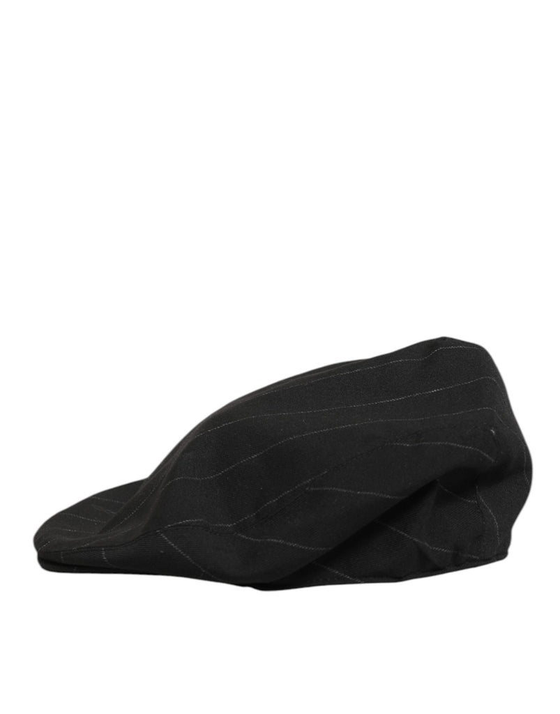 Dolce & Gabbana Black Polyester Newsboy Men Cloth Capello Hat