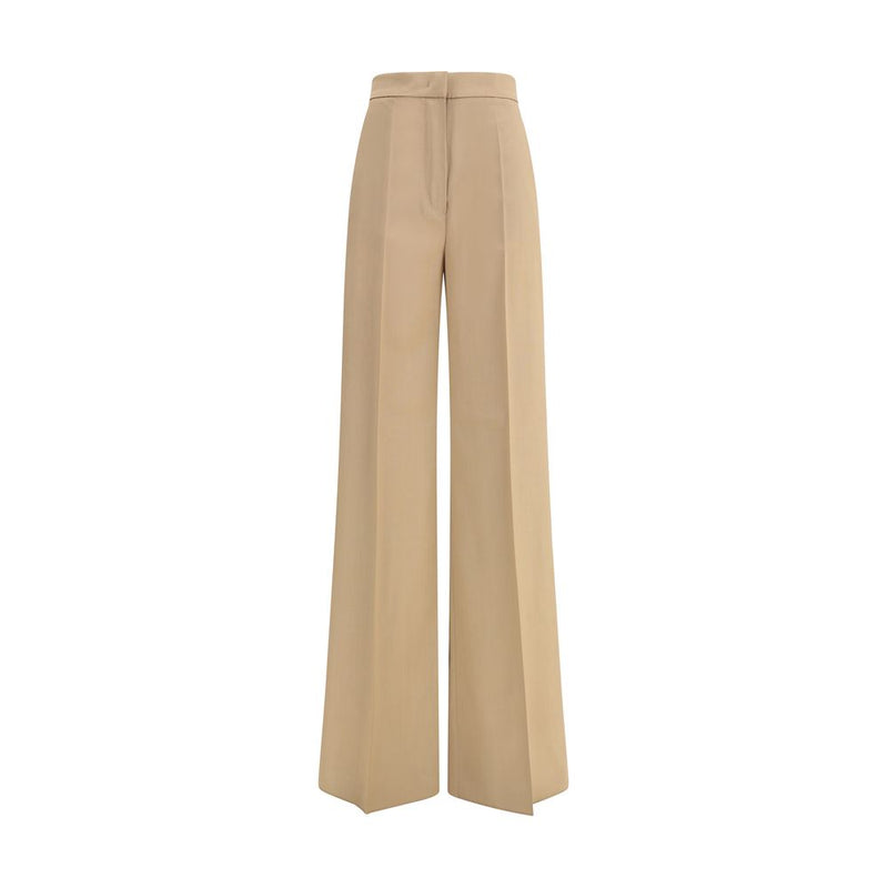 Max Mara Beige Fleece Wool Casual Pants