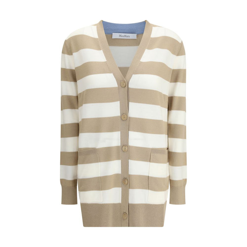 Max Mara Multicolor Fleece Wool Cardigan