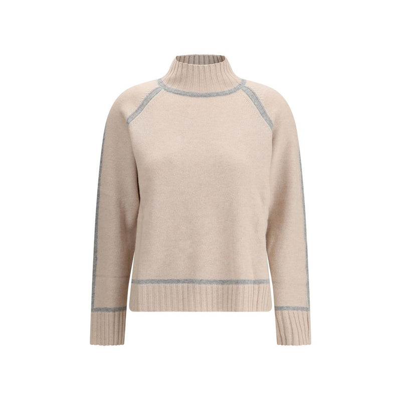 Max Mara Beige Wool Turtleneck