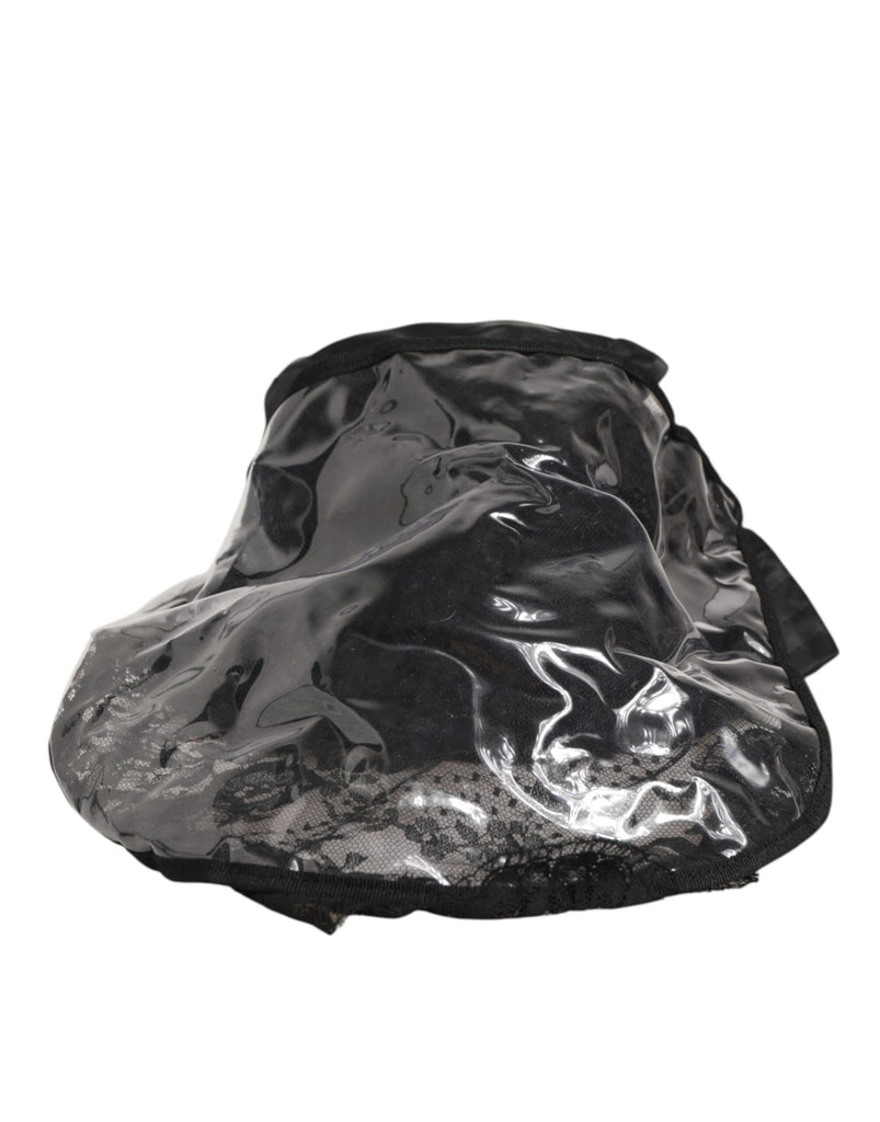 Dolce & Gabbana Black PVC Wide Brim Men Bucket Capello Hat