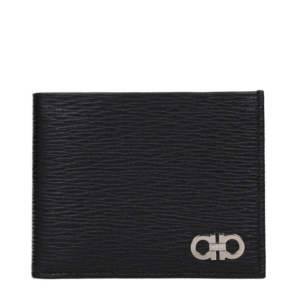 Salvatore Ferragamo Black Leather Wallets